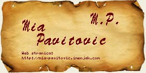 Mia Pavitović vizit kartica